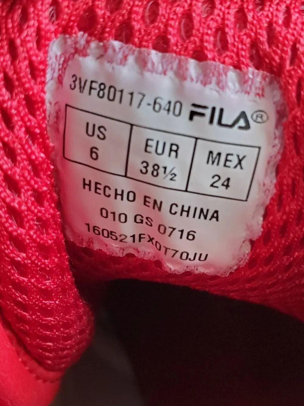 Fila Big Kids Red/Blue High-Top Embroidered Sneaker SZ 6